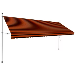 vidaXL Ręcznie zwijana markiza, 400 cm, pomarańczowo-brązowa vidaXL - Markizy - miniaturka - grafika 1