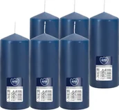 Świece - Świeca walec BISPOL Aura 48H 15CM SW60/150 GRANATOWA 6szt. - miniaturka - grafika 1