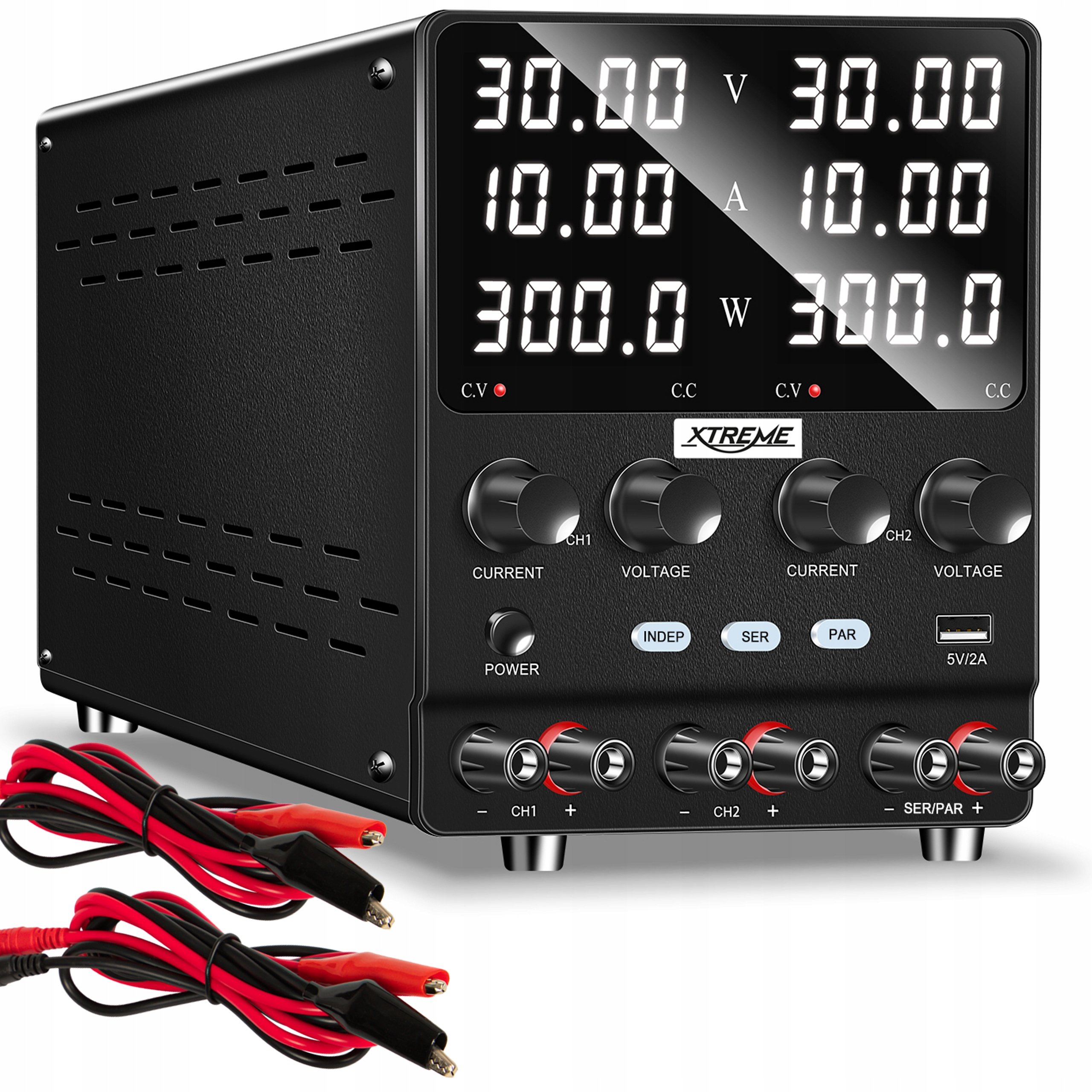 Zasilacz Laboratoryjny 2x 30V 10A Regulowany Dwukanałowy Podwójny Usb 5V 2A