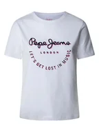 Koszulki i topy damskie - Pepe Jeans Koszulka "Rumer" w kolorze białym - miniaturka - grafika 1