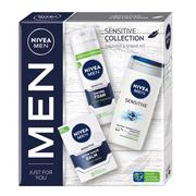 Zestawy kosmetyków męskich - Nivea Men Sensitive Collection zestaw łagodząca pianka do golenia 200ml + łagodzący balsam po goleniu 100ml + żel pod prysznic 3w1 250ml - miniaturka - grafika 1