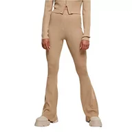 Legginsy - Urban Classics Legginsy damskie żebrowane spodnie do jogi, Beżowy Jednolity Kolor, 5XL - miniaturka - grafika 1