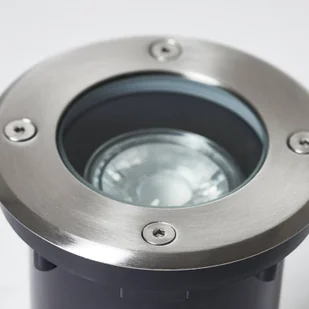 Brilliant Wpuszczana oprawa podłogowa Itch, Ø 11 cm, stal nierdzewna, metal - Lampy stojące - miniaturka - grafika 1