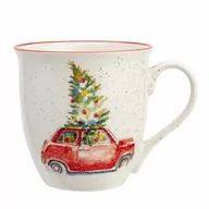 Kubki - Altom Kubek porcelanowy Christmas car, 630 ml, czerwony - miniaturka - grafika 1