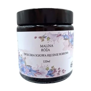 Świeczka Sojowa Ręcznie Robiona Malina Róża. Brązowy Słoiczek 120 ml - Świece Świeczka Sojowa Ręcznie Robiona Malina Róża. Brązowy Słoiczek 120 ml - Świece - miniaturka - grafika 1