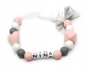 Akcesoria do smoczków - Silikonowa zawieszka z imieniem NINA upominek - miniaturka - grafika 1