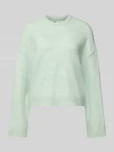 Swetry damskie - Sweter z dzianiny o kroju relaxed fit z okrągłym dekoltem model ‘SIMONI’ - miniaturka - grafika 1