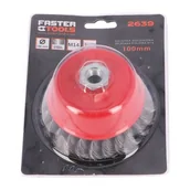 Akcesoria do elektronarzędzi - FASTER TOOLS Szczotka doczołowa splatana M14 - stalowa 100 mm - miniaturka - grafika 1