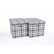 Pudła i pojemniki do przechowywania - Pudło Kratka czarna biały XL 2 sztuki - miniaturka - grafika 1