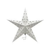 Ozdoby bożonarodzeniowe - Gwiazda świąteczna papierowa w gwiazdki 60 cm biała - miniaturka - grafika 1