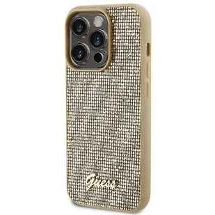 Etui Guess Disco Metal Script na iPhone 15 Pro - złote - Etui i futerały do telefonów - miniaturka - grafika 2