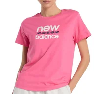 Koszulki sportowe damskie - Koszulka New Balance WT51540DAB - różowa - miniaturka - grafika 1