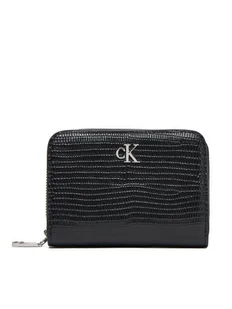 Calvin Klein Mały Portfel Damski Lizard Embossed Lthr Med Flap Zi LV04F1067G Czarny - Portfele - miniaturka - grafika 1