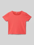 Koszulki dla dziewczynek - T-shirt o kroju regular fit z wykończeniem z falbanami model ‘NELLA’ - miniaturka - grafika 1