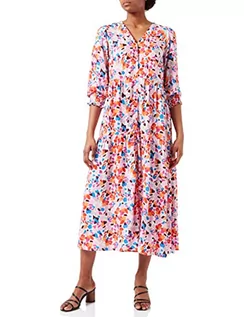 Sukienki - YAS Damska sukienka YASALIRA 3/4 Long Dress S. NOOS, Soft Pink/AOP:VIO Print, L - grafika 1