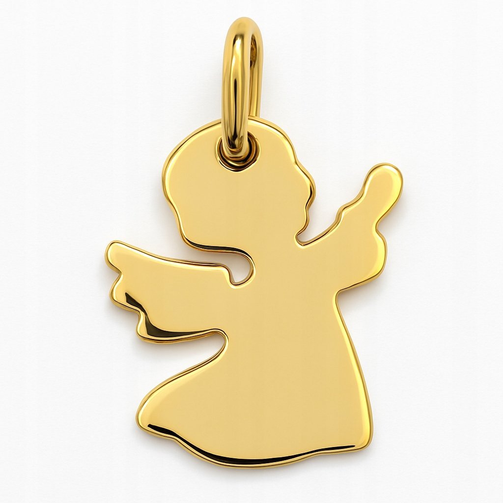 DAMSKA ZŁOTA ZAWIESZKA ANIOŁEK 585 14KT + GRAWERUNEK I DEDYKACJA