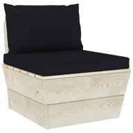 Sofy ogrodowe - VidaXL Ogrodowa sofa środkowa z palet, poduszki, impregnowany świerk 3063367 - miniaturka - grafika 1
