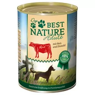 Mokra karma dla psów - Best Nature Dog Adult 6 x 400 g - Wołowina, ryż i olej z krokosza barwierskiego - miniaturka - grafika 1