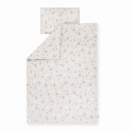 Julius Zöllner Pościel Jersey Savanna beżowa, rozmiar 100 x 135 i 40 x 60 cm, pościel dziecięca, sprawdzona pod kątem substancji szkodliwych