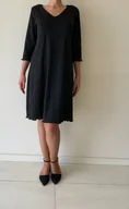 Sukienki - CZARNA SUKIENKA DAMSKA TUNIKA PLUS SIZE POGRZEB ZALOBA OKAZJA - miniaturka - grafika 1