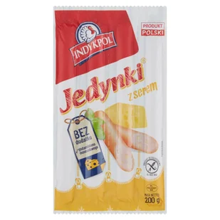 Indykpol Parówki Jedynki z serem 200 g - Kiełbasa i wędliny - miniaturka - grafika 1