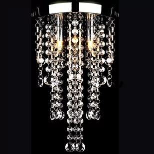 Vida Lampa sufitowa z kryształami biała metalowa V-241382 - Lampy sufitowe - miniaturka - grafika 1