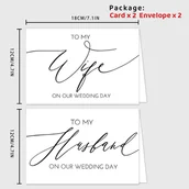 Inne - TEMU 2 szt. Eleganckie Kartki z Życzeniami na Dzień Ślubu dla Żony i Męża, Romantyczne Kartki z Okazji Ślubu dla Panny Młodej i Młodego z Kopertami, - miniaturka - grafika 1