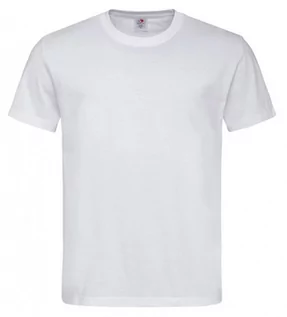 Koszulki męskie - Biały Bawełniany T-Shirt Męski Bez Nadruku -STEDMAN- Koszulka, Krótki Rękaw, Basic, U-neck - Stedman - grafika 1