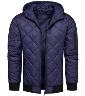 Kurtka męska jesień/wiosna z kapturem fioletowa Recea - Kurtki męskie - miniaturka - grafika 1