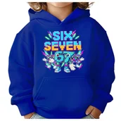 Bluzy dla dziewczynek - BLUZA DZIECIĘCA Z KAPTUREM 67 SIX SEVEN KLOCKI VIRAL 110-116 PREZENT - miniaturka - grafika 1