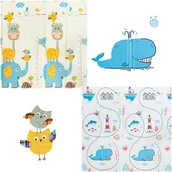 Maty piankowe - Piankowa Mata Edukacyjna Składana XXL Wieloryb + Zwierzaki - miniaturka - grafika 1