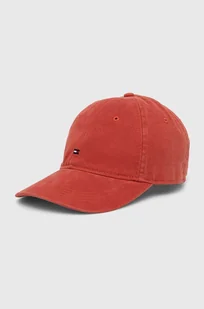 Tommy Hilfiger czapka z daszkiem bawełniana kolor pomarańczowy gładka AM0AM12531 - Czapki męskie - miniaturka - grafika 1