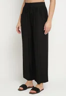 Spodnie damskie - Czarne Szerokie Spodnie Palazzo z Wysokim Stanem i Wiązaniem Myrlevia - miniaturka - grafika 1