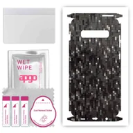 Szkła hartowane na telefon - Folia naklejka skórka strukturalna na TYŁ+BOKI do Samsung Galaxy S10 Plus -  Carbon Pixel Czarny - apgo SKINS - miniaturka - grafika 1