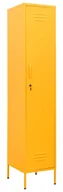 Szafy biurowe - Elior Stalowa szafa gospodarcza z 4 półkami musztardowy H4-K45 - miniaturka - grafika 1