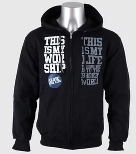 bluza CLOSE YOUR EYES - MY WORHIP MY LIFE rozpinana, z kapturem-L - Bluzy męskie - miniaturka - grafika 1
