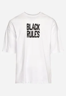 Biała Bawełniana Koszulka T-shirt z Nadrukiem po Obu Stronach Daven - Koszulki męskie - miniaturka - grafika 1