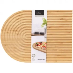Excellent Houseware Deska bambusowa owalna do serwowania 32 cm - Deski do krojenia - miniaturka - grafika 1