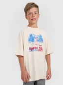 Koszulki dla chłopców - 4F T-shirt loose z nadrukiem chłopięcy - biały 158/164 (12-14 lat) - miniaturka - grafika 1