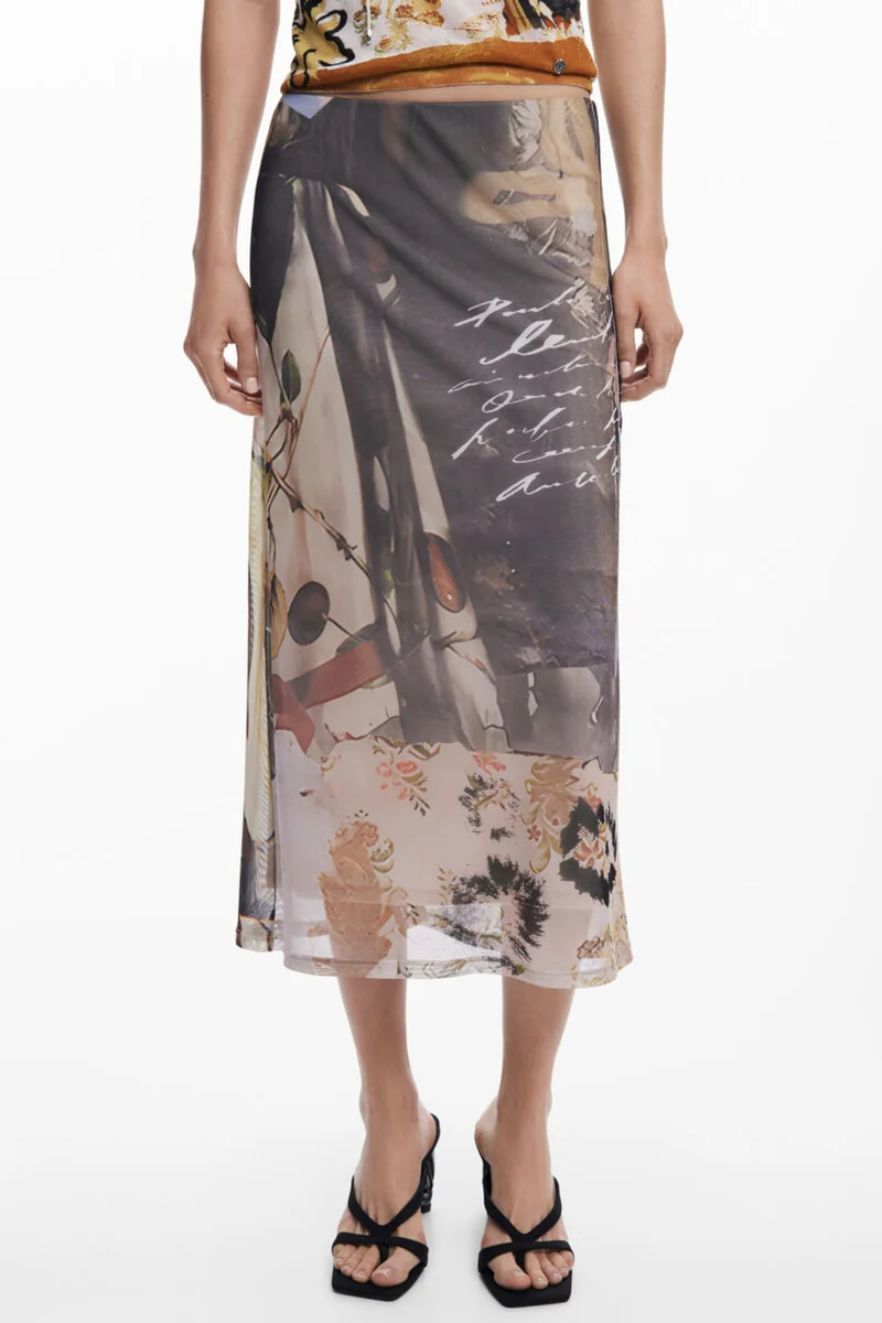 Długa wzorzysta spódnica Desigual z elastycznym pasem - S, on_order