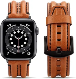 PASEK DO ZEGARKA APPLE WATCH 42/44/45mm SE/9/8/7/6/5/4/3/2/1 BRĄZOWY +ETUI - Akcesoria do smartwatchy - miniaturka - grafika 1