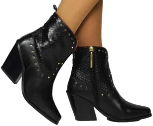 Kowbojki Stylowe GiosEppo 73219 Black Skóra Naturalna - GIOSEPPO - Botki damskie - miniaturka - grafika 1