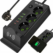 Przedłużacze i rozgałęźniki - PRZEDŁUŻACZ LISTWA ZASILAJĄCA WŁĄCZNIK 4x USB 3 GNIAZDA 3m TYP-C INDUKCYJNA - miniaturka - grafika 1