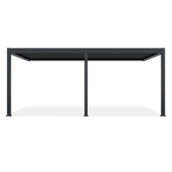 Kratki i pergole - Automatyczna pergola przyścienna z oświetleniem ELEGANCE WALL AUTOMATIC 3x6 Anthracite - Gutroof - miniaturka - grafika 1