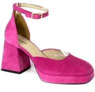 Czółenka - Sandały Karino 4424-141 Amarant Welur - KARINO - miniaturka - grafika 1