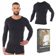 Koszulki męskie - Koszulka męska WEŁNIANA termo BRUBECK LS11600 - L - miniaturka - grafika 1