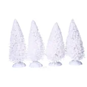 Ozdoby bożonarodzeniowe - Choinki Białe Do Miasteczka Boże Narodzenie 4Szt - miniaturka - grafika 1
