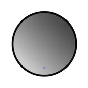 Lustra - Lustro okrągłe LED z poświatą i włącznikiem – czarne - 60 cm - miniaturka - grafika 1