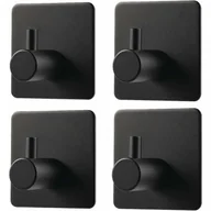 Wieszaki łazienkowe - 4 sztuki czarny haczyk samoprzylepny, wieszak ścienny na ręczniki ze stali nierdzewnej, haczyk łazienkowy, wodoodporny i olejoodporny, samoprzylepny - miniaturka - grafika 1
