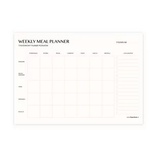 Tygodniowy Planner Posiłków - Planery - miniaturka - grafika 1